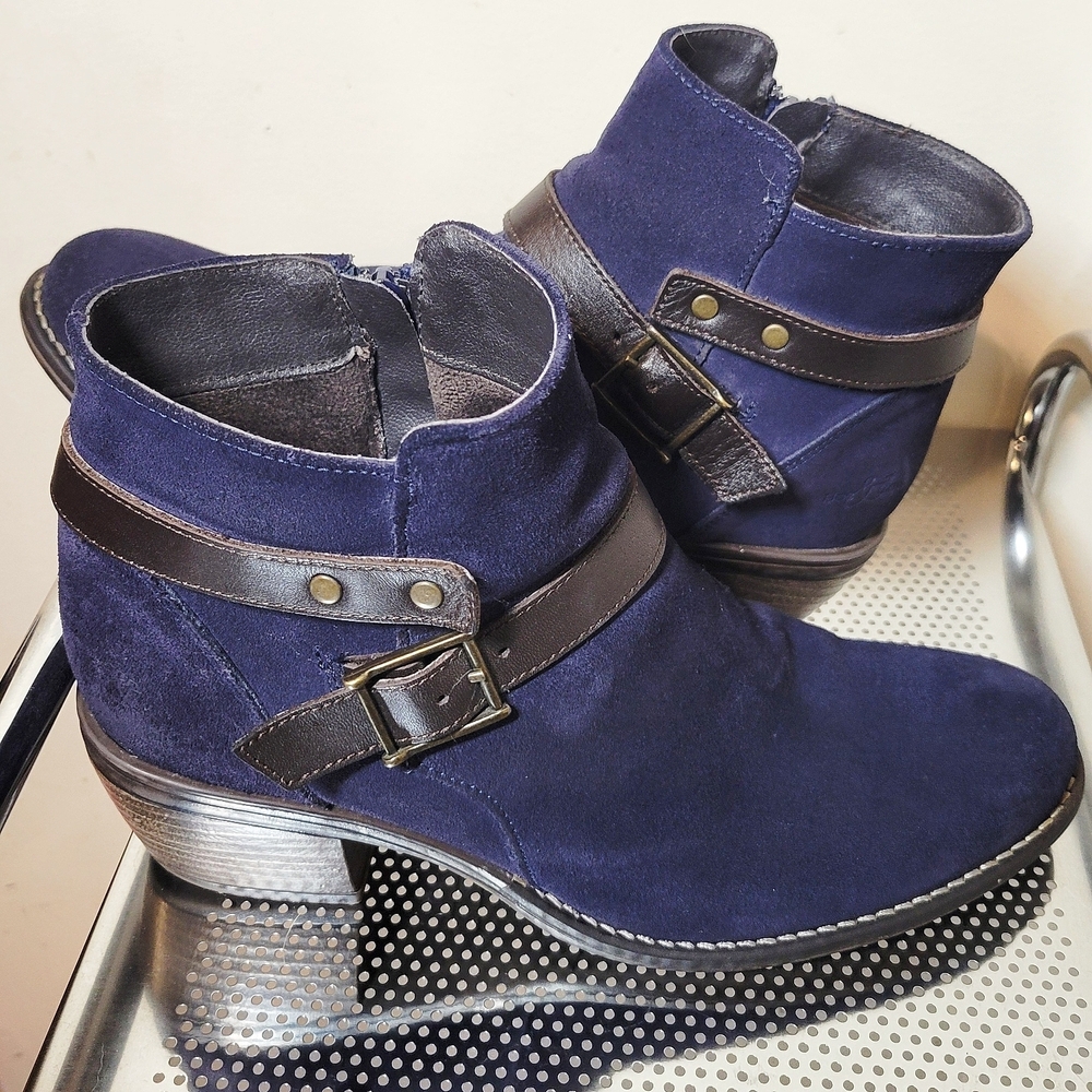 Bos & Co Fly London Greenriver Blue Suede Nubuck Ankle Boots EU40 US9.5